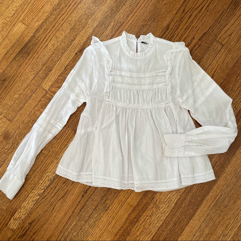 Maurie and Eve Tusk Top - white Cotten long sleeve
